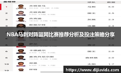 NBA马刺对阵篮网比赛推荐分析及投注策略分享